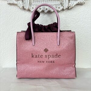 {Kate Spade} Pink Glitter Trista Shopper Tote